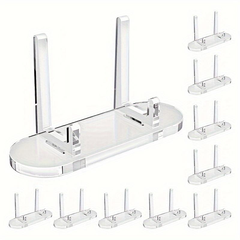 PGY 12pcs Card Frame Base Display Stand Card Holder Storage Rack Clear Acrylic Desktop Card Sleeve Badges Display Storage Racks