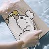 VIKAMA Cute Fluffy Dog Holding Hair Dryer Bathroom Doormat Simple Cartoon Puppy Smiley Print Water‑absorbing Non‑slip Floor Mat