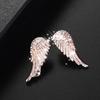 European American Style Rhinestone Crystal Angel Wings Stud & Clip Earrings