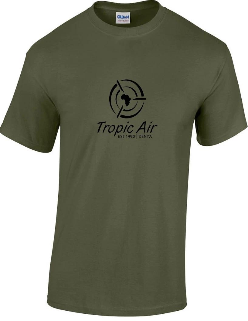 Tropic Air Kenya Black Logo Kenyan African Cotton Military Green T-Shirt 4XL