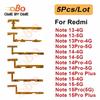 5Pcs Power Switch On Off Volume Side Button Key Flex Cable For Redmi Note 13 14 15 Pro Plus 4G 5G Power Flex Replacement