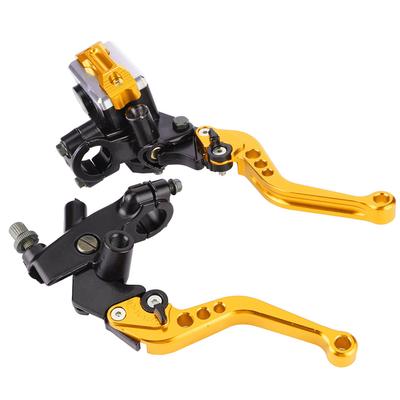 1 pereche 78"(22mm) Manete universale pentru rezervorul cilindrului principal de ambreiaj de frână pentru motocicletă, aurii