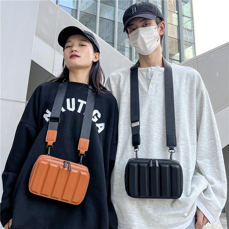 Borsa a Tracolla Rigida con Zip Pu Elegante e alla Moda Nuova Legale Mini Semplice Versatile Piccola Quadrata Premium