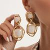 Icy Transparent Gradient Drop Earrings Irregular Metal Hollow Dangle Earrings Fashion Mature Women Banquet Jewelry Accessories