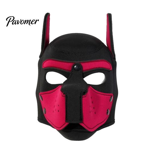 Soft Elastic Cosplay Mask Full Head Dog for Adult Role Play, Neoprene Animal Breathable Pet Party with Removable Mouth And Foldable Ears, Puppy