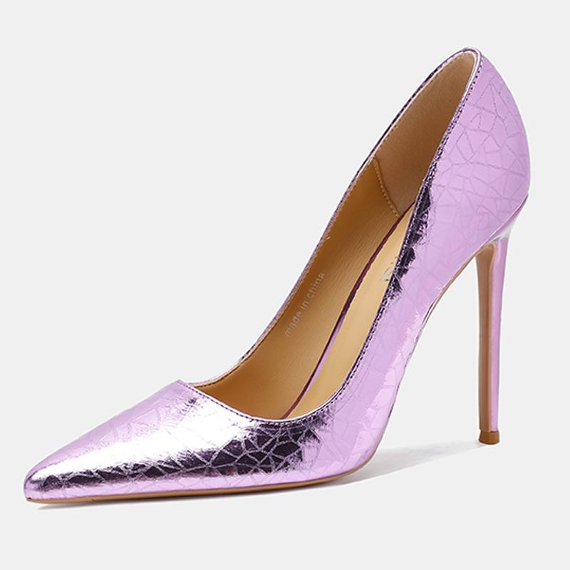 

Женские Туфли на Высоком Каблуке из Коровьей Кожи Унисекс Кожа с Текстурой Камня Универсальные Туфли-лодочки для Офиса Ночного Клуба Вечеринки Банкета Модель Ведущей Подиум 35