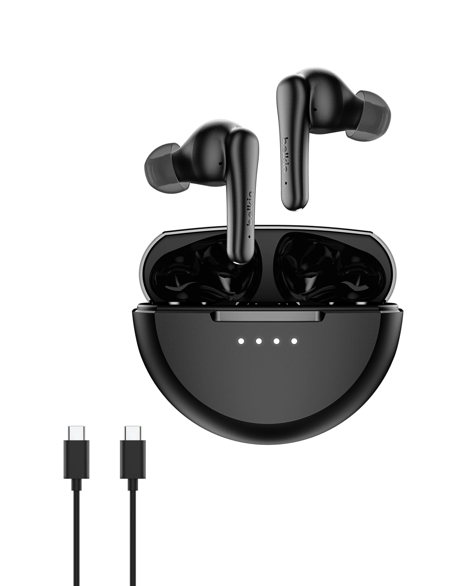 

Belkin SOUNDFORM FF Active Noise Cancelling Earphones USB-C 28 Hours Battery Black AUC015fqBK