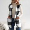Plaid Fleece Vest For Women  Fall Winter Fuzzy Thermal Warm Sleeveless Jacket Trendy Outwear