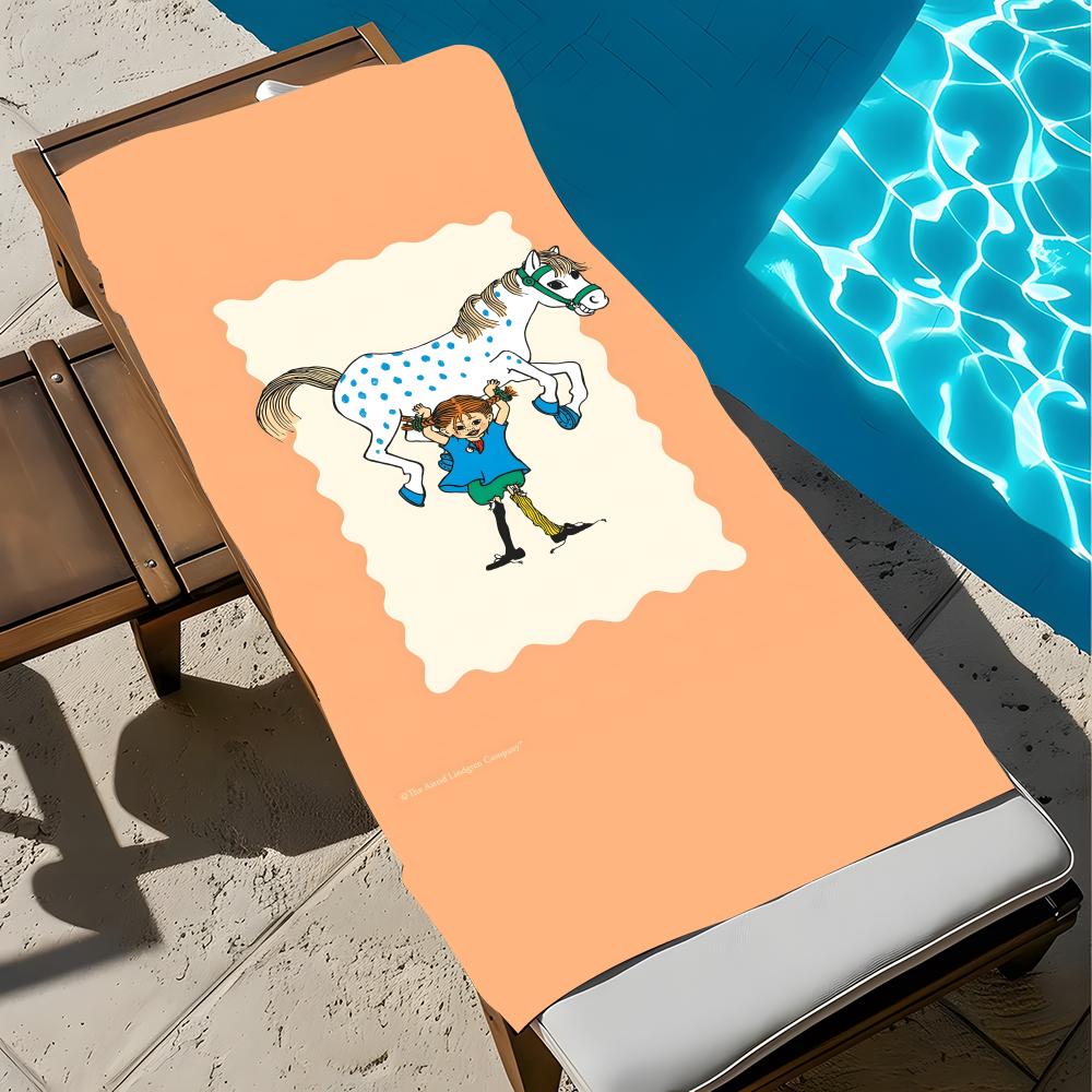 Cartoon Pippi Longstocking Towel Towel Soft Pool Gift For Travel Gym Shower Cool Camping Quick Dry Sports Large Beach Towel