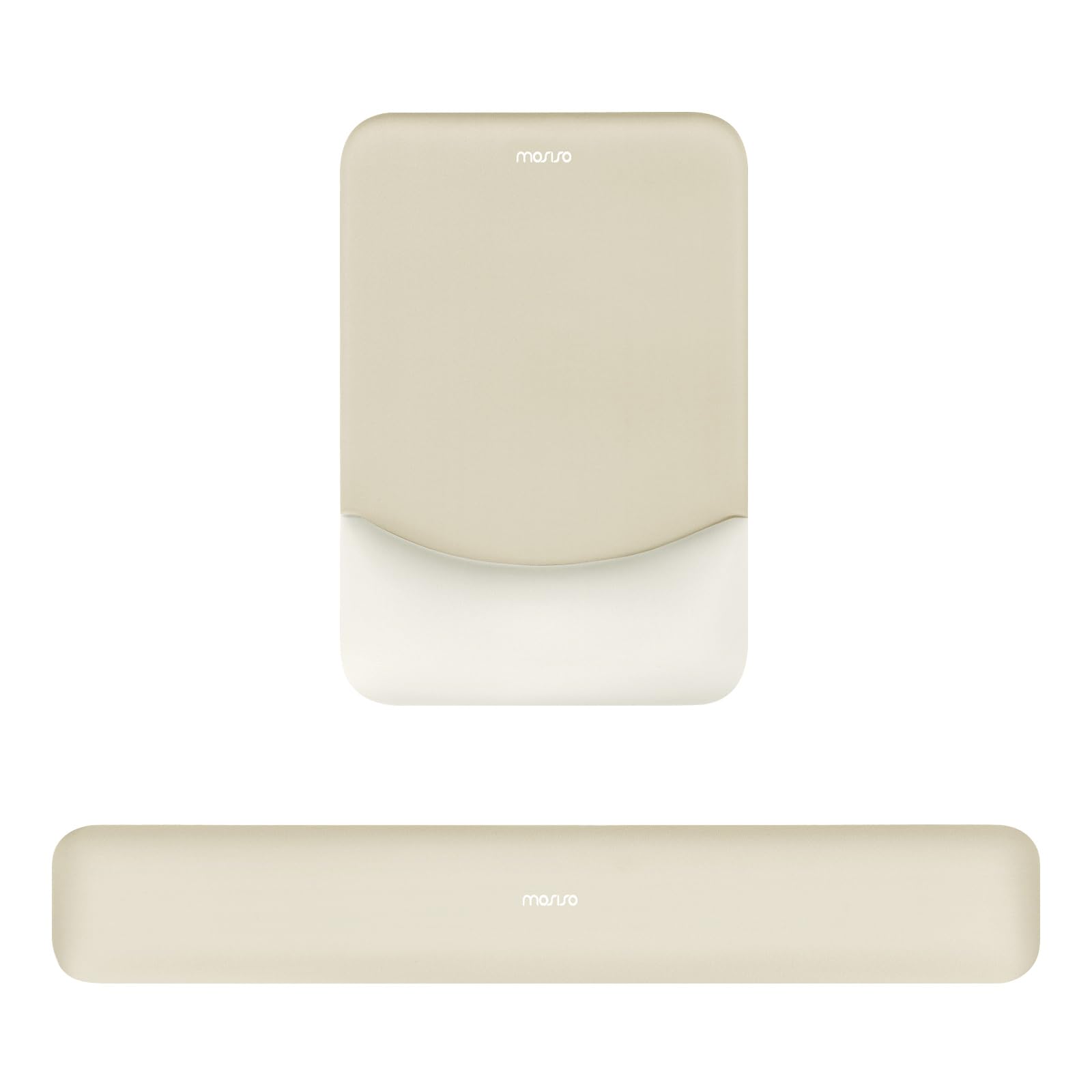 

MOSISO Stress Support Integrated Mouse Pad Rectangular Keyboard & Set, Low-Rebound Wrist-Resist (Khaki)