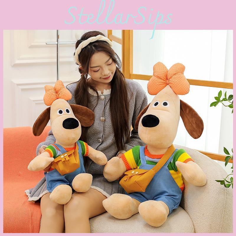 Cartoon Dog Wallacegromit Doll Plush Toy Bow Sweater Dog Animal Doll Gifts