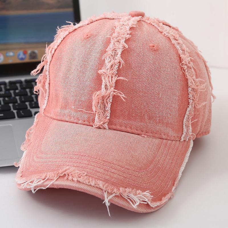 

Мягкая винтажная бейсболка, регулируемая посадка, защита от солнца, весенне-летняя модная повседневная уличная одежда для женщин Adjustable розовый