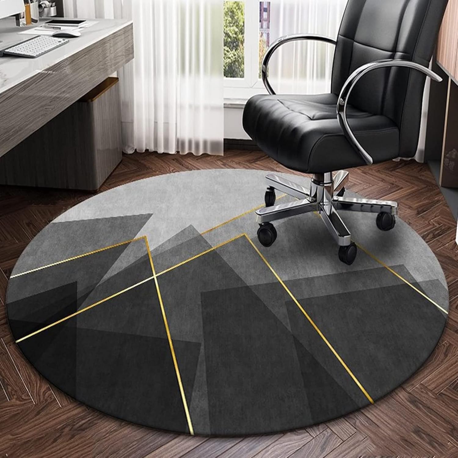 Nordisch Rond Tapijt voor Woonkamer Slaapkamer Antislip Vloerkleed Bureau Stoelmat Huisdecoratie 80X80CM