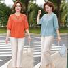 2026 New Arrival: Elegant Chinese-Style Summer Short-Sleeve Set for Moms - Stylish and Dignified Top for Middle-Aged and Elderly Women