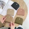 Solid Color Lady Wallet Half Round Pu Leather Purse Simple Women's Wallet Card Holder