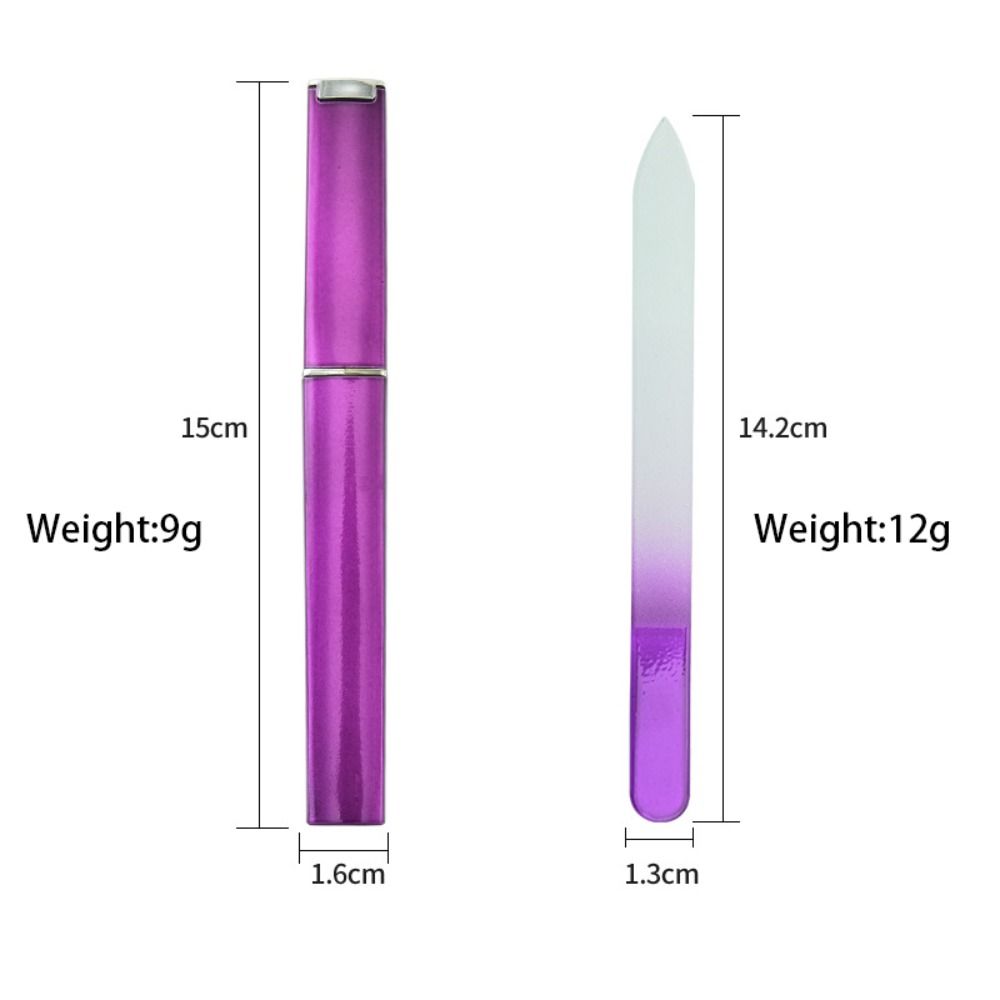 Buffer Colored Crystal Glass Nail File Polished Two-color Gradient Crystal File  Women
