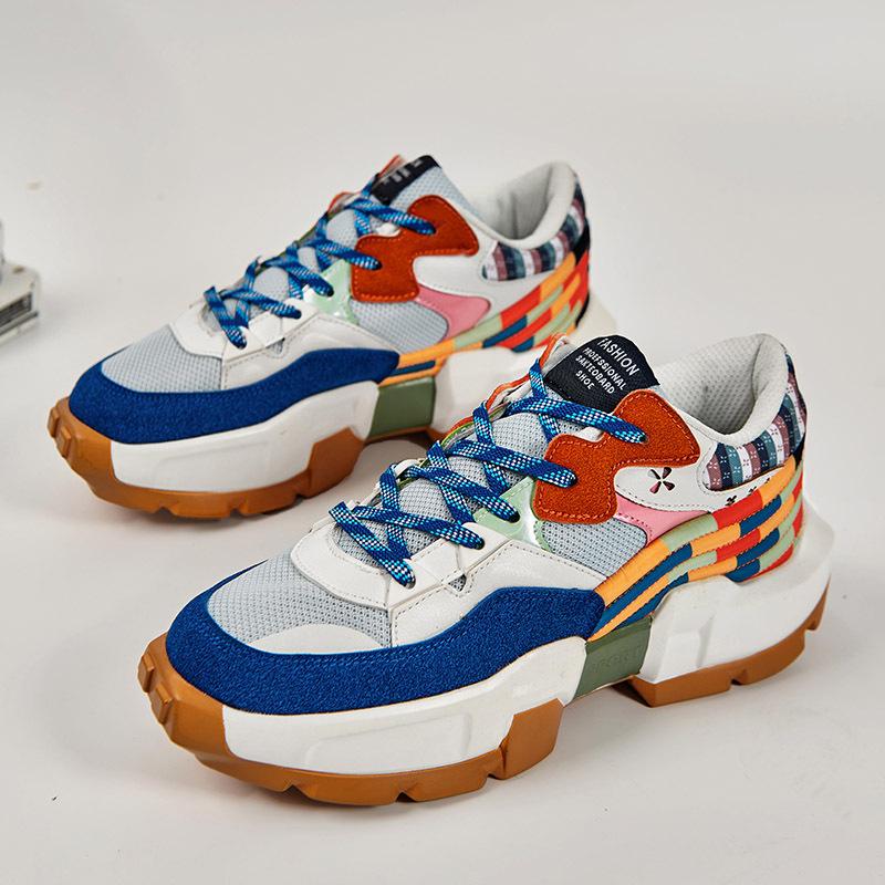 

Summer new men s fashion week saffron splicing lace thick baseplate shoes dad shoes casual sports shoes trendy shoes 39