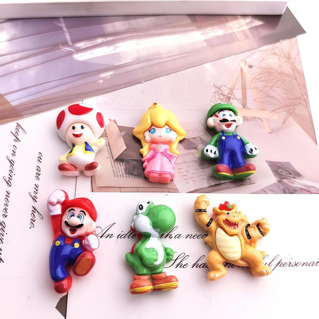 Cartoon Character Resin Accessories for DIY: Phone Cases, Hair Clips, Ties, Headdresses, and Fridge Magnets.