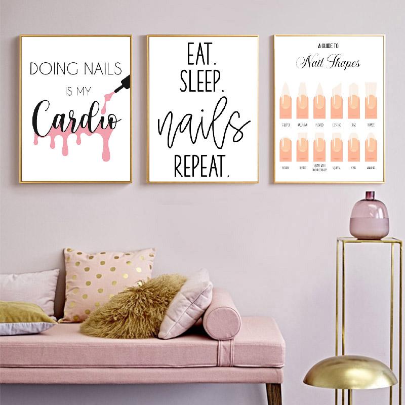 Nordic Nail Polish Color Beauty Salon Make-up Nástěnné umění Malba na plátno Plakáty a obrazy Nástěnné obrazy pro manikúru