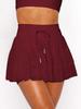 Wish Fashion Lace-Tied Pleated Safety Skirt: Summer Anti-Exposure Mesh Overlay
