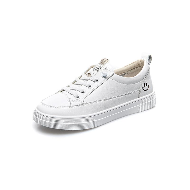 Leather little white shoes women's board shoes autumn and winter new flat-bottomed casual versatile single shoes
