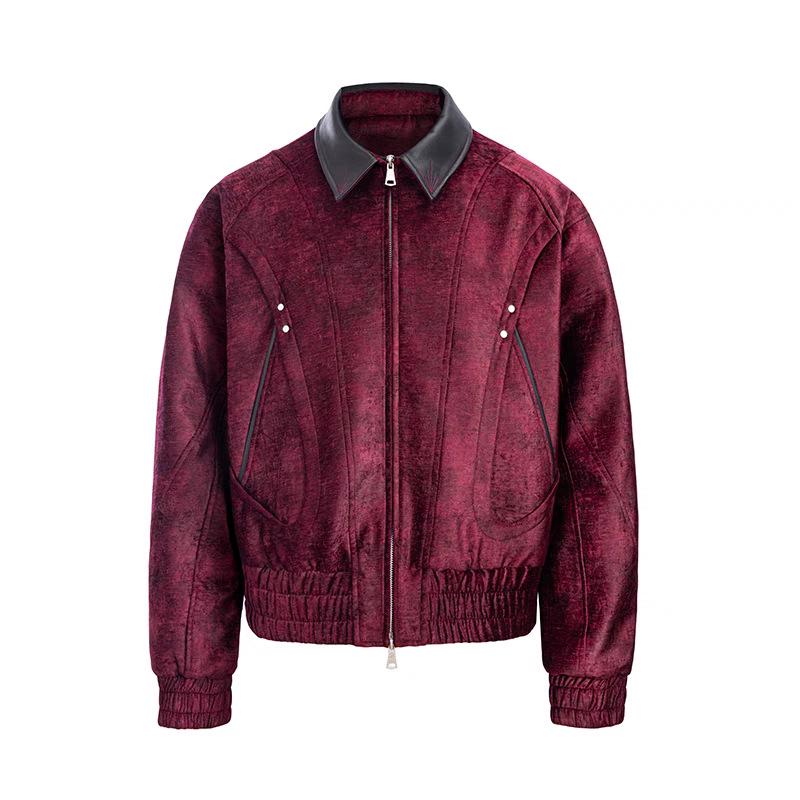 Jachetă Baseball Casual de Toamnă din Piele Velur pentru Bărbați - Stil American, Versatilă, Croială Largă, Îmbrăcăminte Exterioară Trendy pentru Cupluri