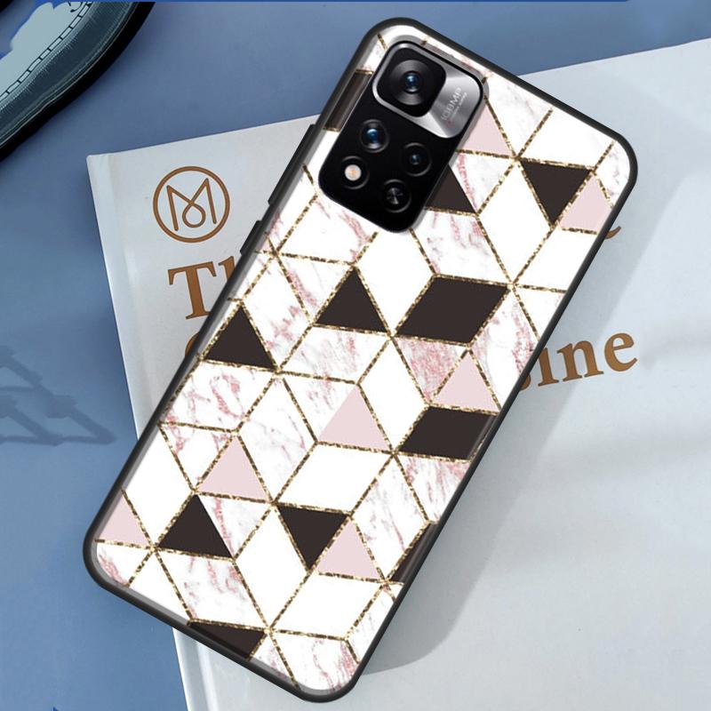 Marble Geometric Case For Xiaomi Redmi 13C 10C 12C 14C Redmi Note 14 13 Pro 12 11 9 10 9S 10S 11S 12S Cover