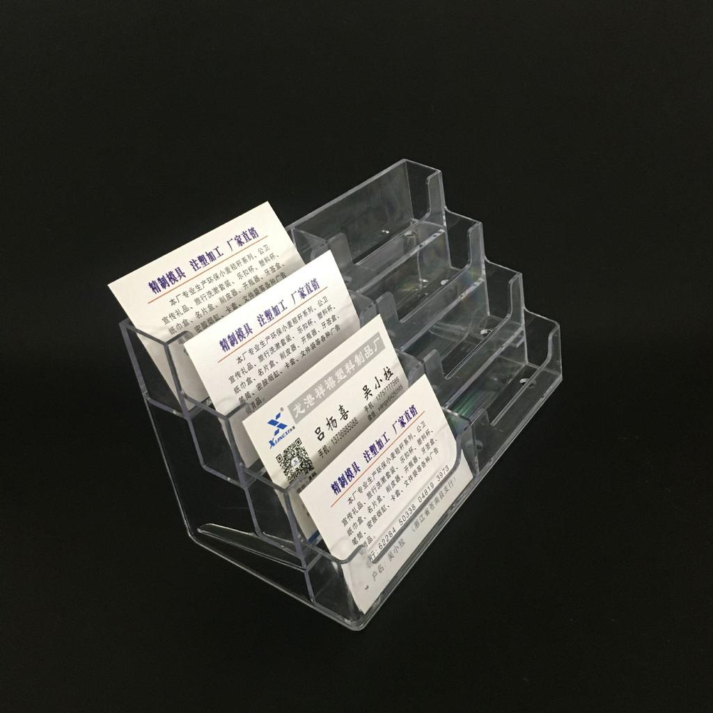 4 Layers 8 Cells Business Card Holder Multi-Layer Plastic Desktop Business Card Box Name Card Display Stand Card Storage Box