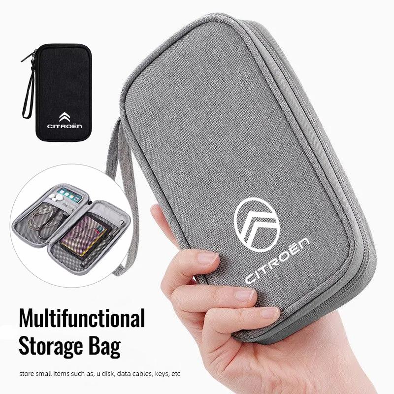Car Styling Storage Bag Key Driver License Cards Organizer For Citroen C3 C5 AIRCROSS C5X C4 Cactus PICASSO e-C3 e-C4 C1 C-Cross