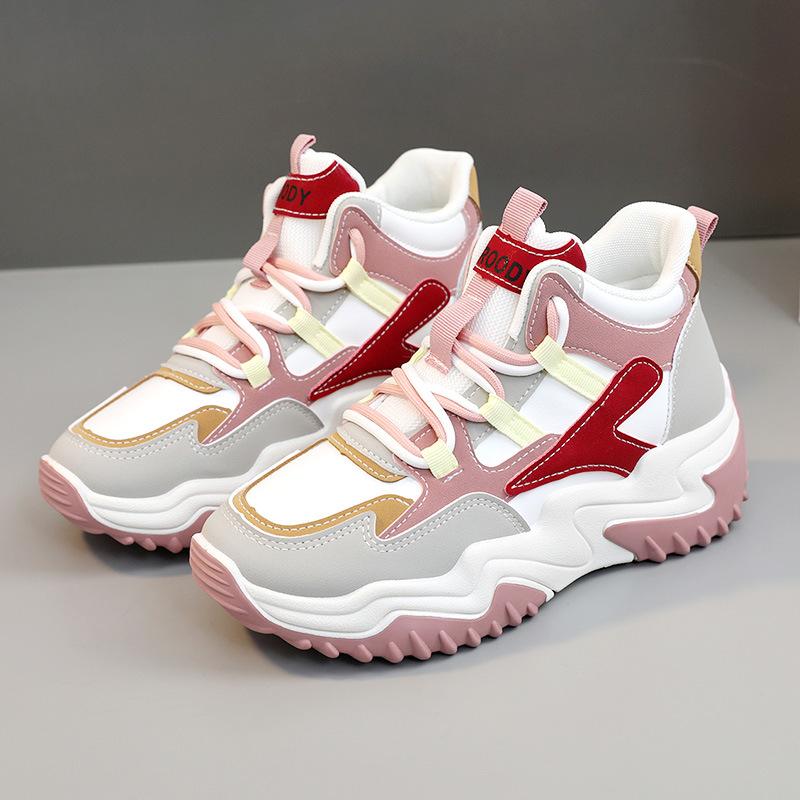 

[Customized] DKZ310 new color matching casual board shoes autumn fashion breathable shoes heightened platform dad shoes Han 35