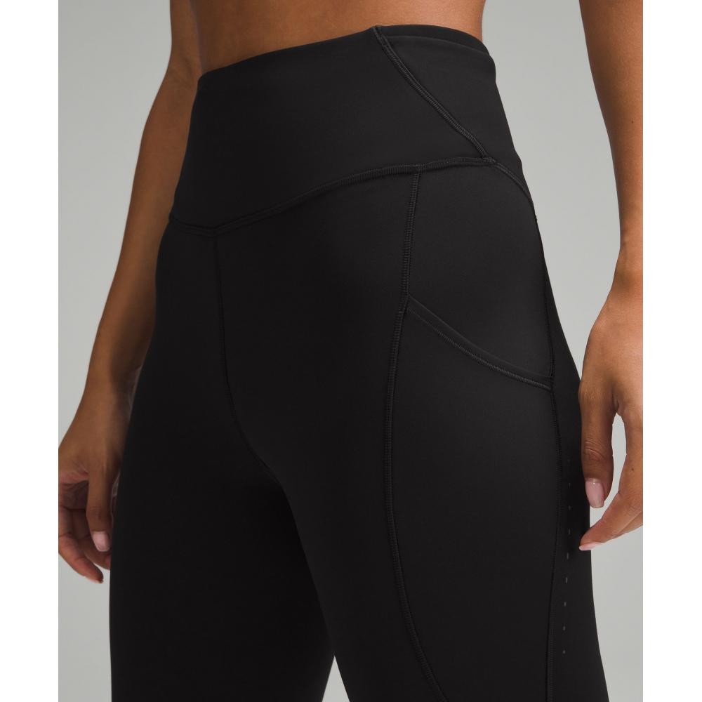 Lululemon Fast And Free High Rise Thermal Tight 25   Pockets Black