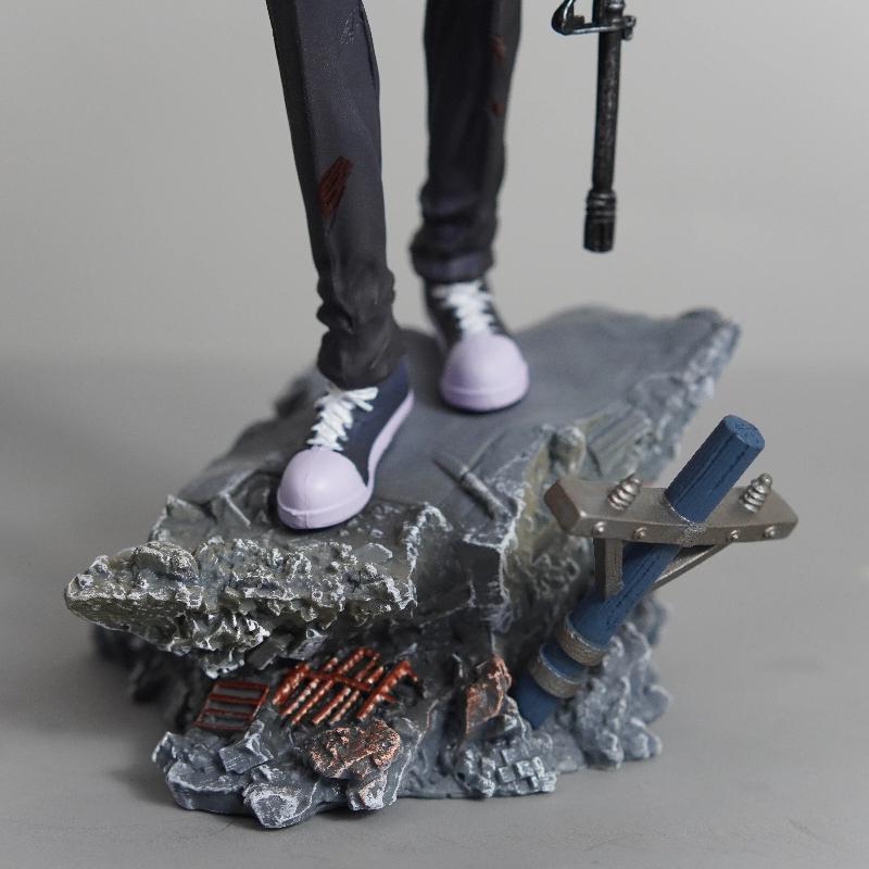 31cm / 12 Zoll Anime Chainsaw Man Hayakawa Aki Dämonenpistole PVC Figur kampfbeschädigter Aki GK Statue Modell Spielzeug Schreibtischverzierung Geschenk