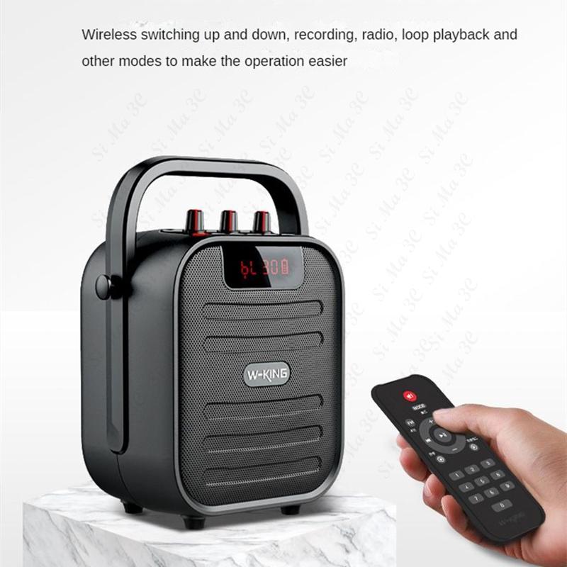 Wireless Column Outdoor Karaoke Bluetooth Speaker Portable FM Radio TWS Subwoofer Soundbox With Mic W-king T5 Square Dance Audio