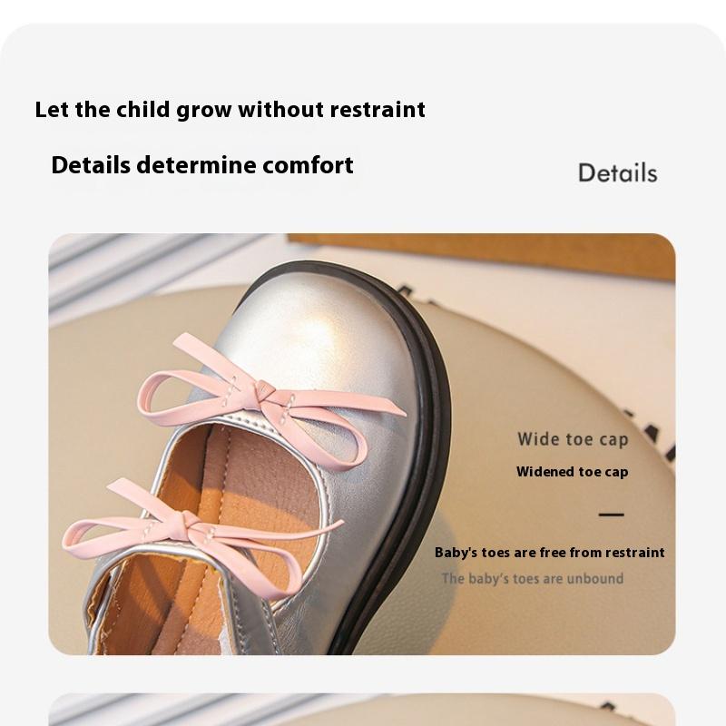 New Fashion Black Princess Shoes Children's Shallow Mouth Soft Sole Girls Leather Shoes