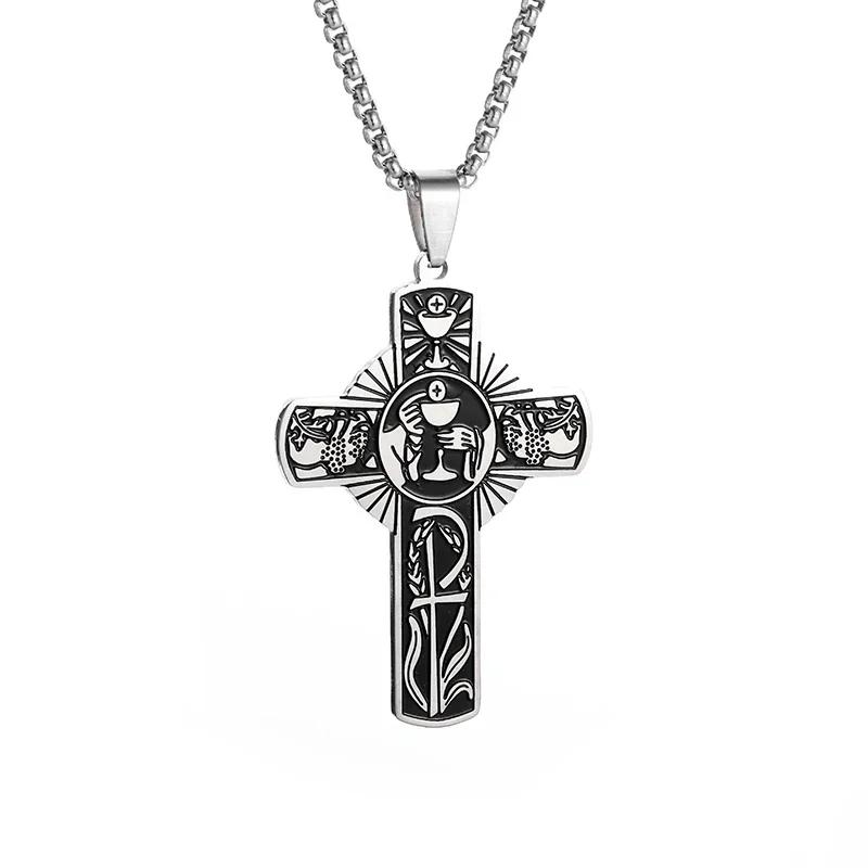 Exquisite Cross Studded Zircon Pendant Necklace for Women Fashion Glamor Wedding Jewelry
