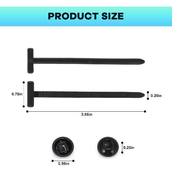 200Pcs Nylon Universal Cable Tie Buckle, Ziplock Pro Car Button Grip Ziptie Lock Clips, Strap Style Self-Locking Zip Tie For Automotive Bumper Fender