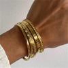 1 Pc Vintage Elegant Gold Color Stainless Steel Zircon Bracelet for Women Fashion Wedding Jewelry Gift