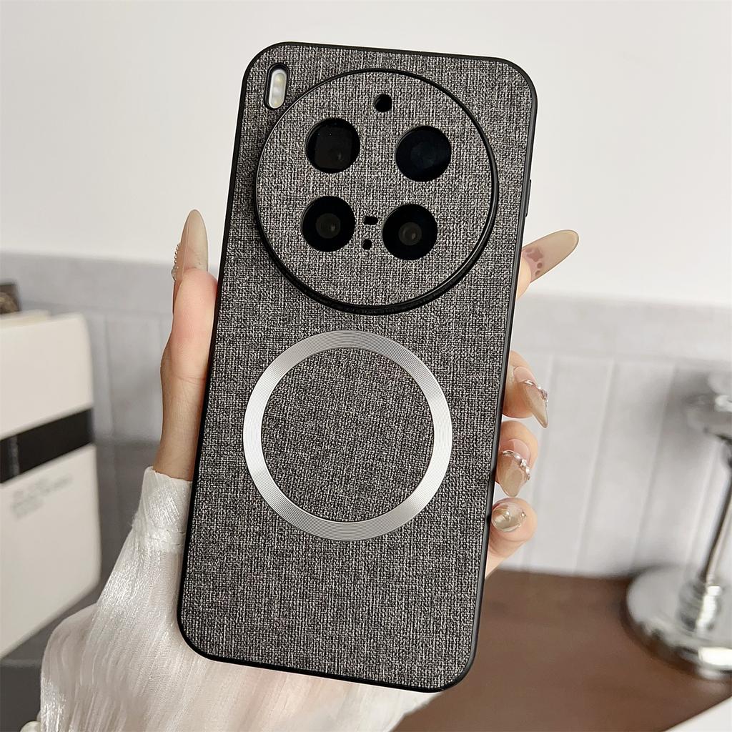 For Vivo X300 Pro 5G Magnetic Case Drop-Proof TPU + Cloth Back Phone Cover