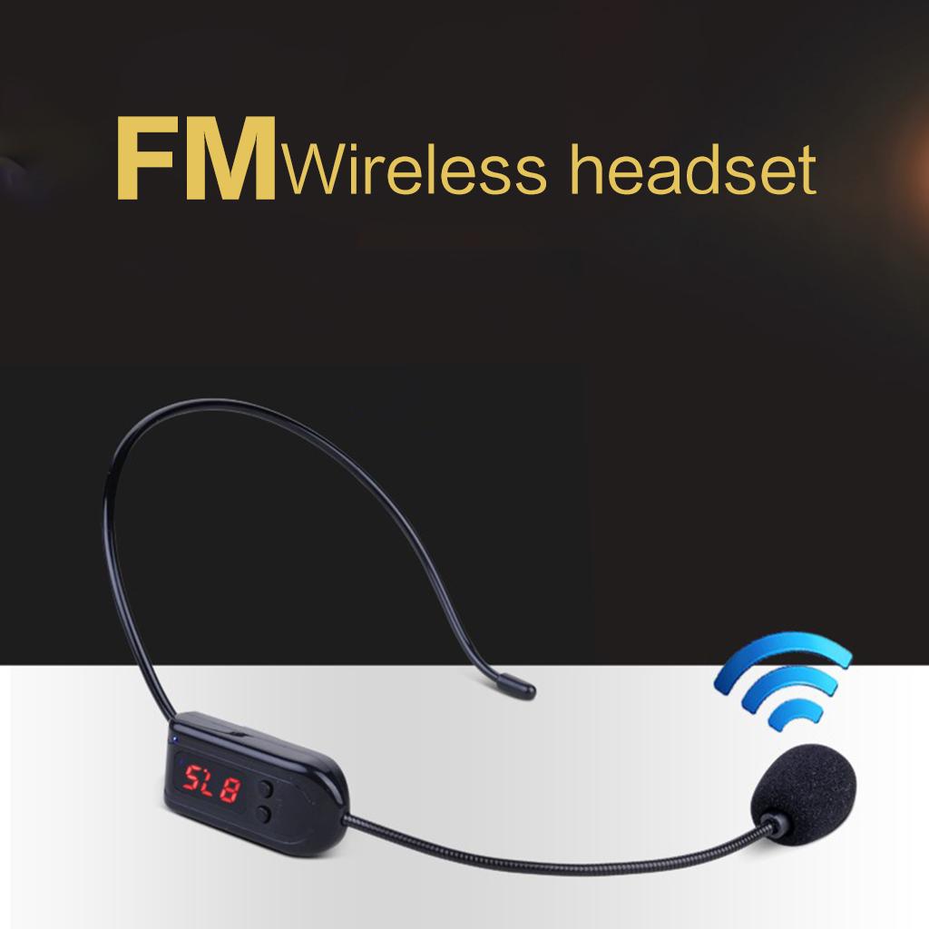 FM Wireless Microphone Headset High-definition Digital Tube Display Frequency Microphone Headset 15-20m/49-65in