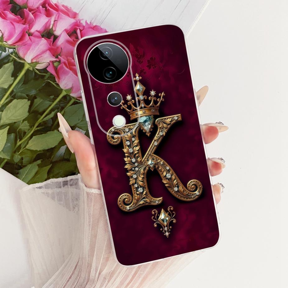 For Vivo V40 Pro Case V2347 Luxury Crown Letters Cover Soft Slim Phone Case For Vivo V40e V 40 Pro VivoV40 E V2403 Fundas Bumper