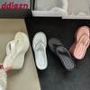 Fashion Pink Fashion Silk Platform Women Wedges Slippers Flip Flops Female Thick Soled Ladies Wedges Slippers Slides Sandals Shoes