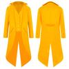 2024 Men's Solid Color Medieval Swallowtail Coat - European & American Mid-length Punk Retro Overcoat