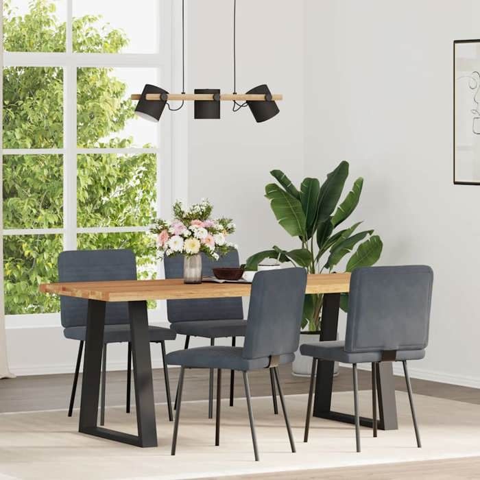 VidaXL Dining Chairs Set of 4 Dark Grey Velvet 3315234