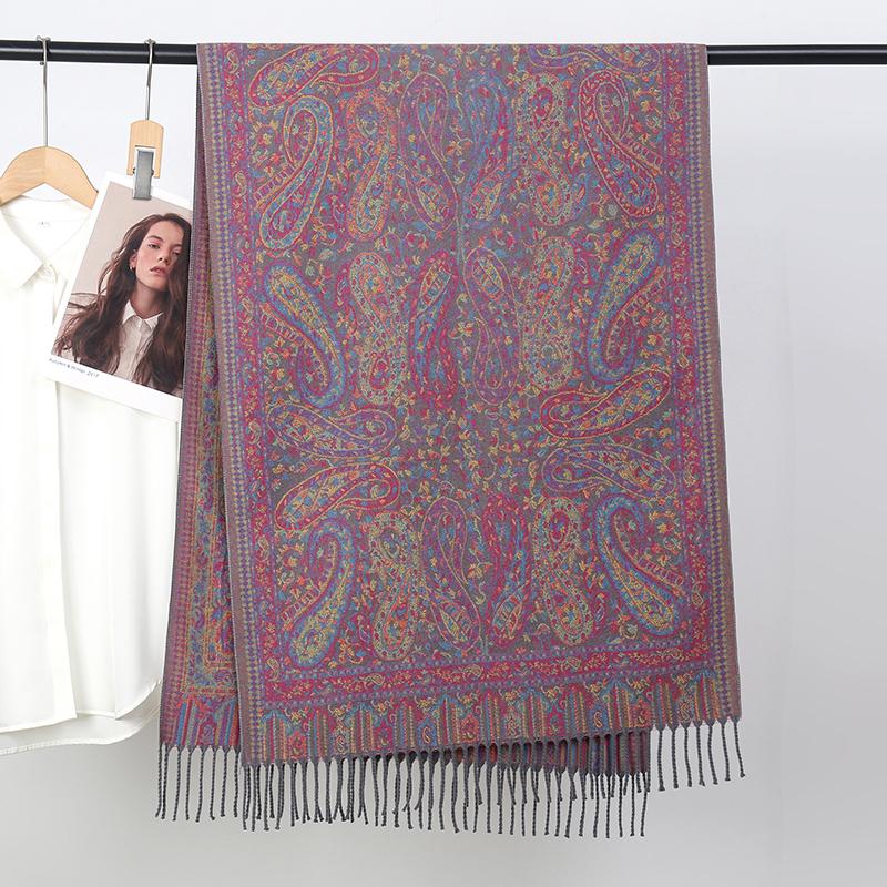 Pashmina Shawl Lady Wrap Warm Winter Scarves Design Print Female Foulard Cotton Stoles Scarf