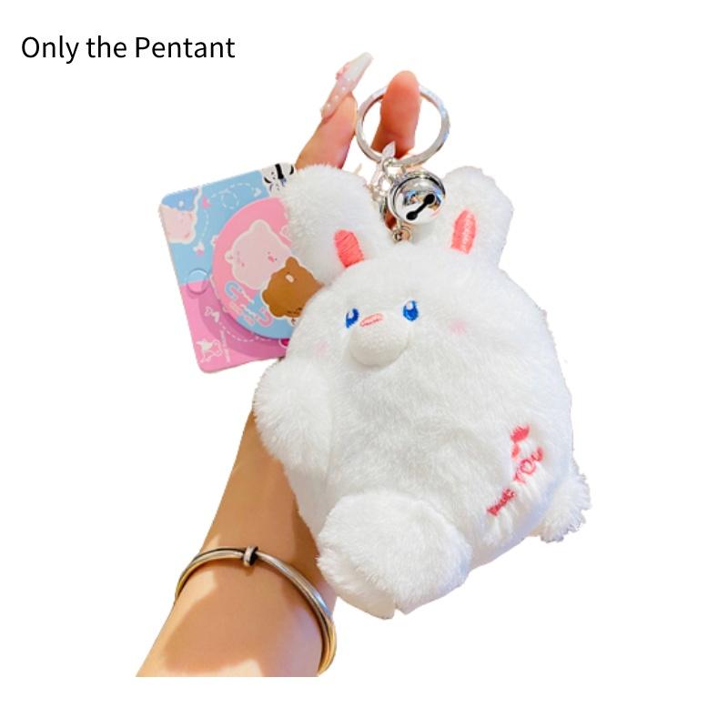 

Hug Bear Magnetic Couple Plush Doll Bag Pendant Toys Cartoon Keychain Gift Small Rabbit,Right