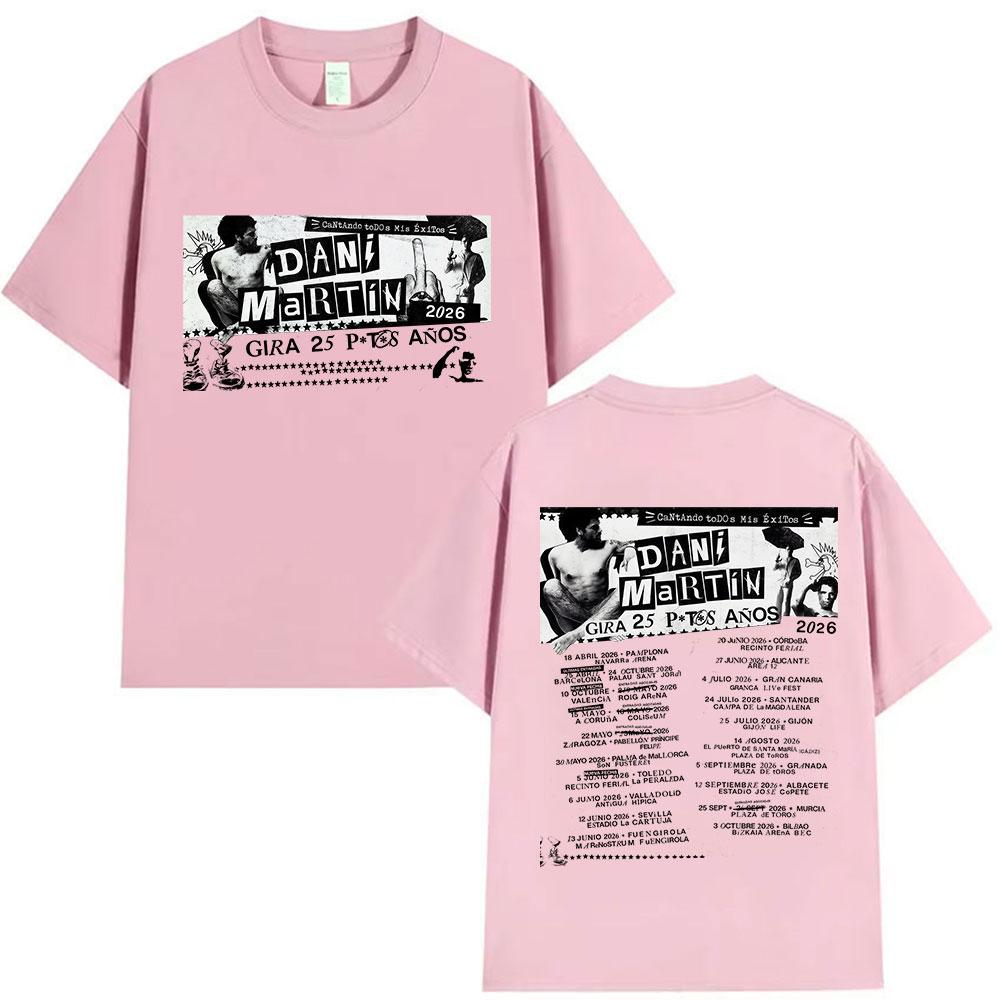 Rapper Dani Martin Tour 20252026 Merch T Shirts Mens Pop Music Clothing Short Sleeve Tshirt Man Hip Hop Gothic Vintage Tshirt