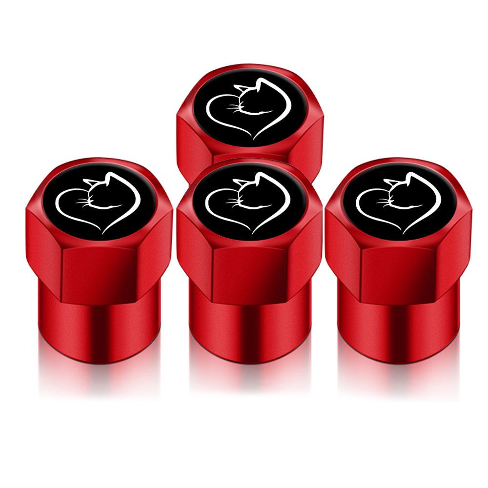 Universal Wheel Tire Air Valve Caps Stem Car Stickers Cat Heart Cars Motor Auto Accessories Car Styling Decor Gift