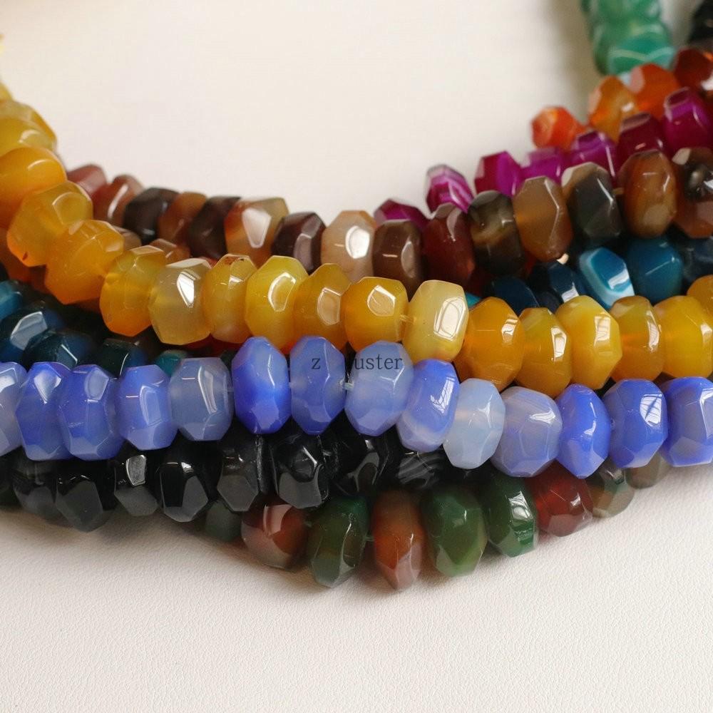 Handmade Natural Agate Faceted Octagonal Beads Necklace - Fashion Jewelry Accessory