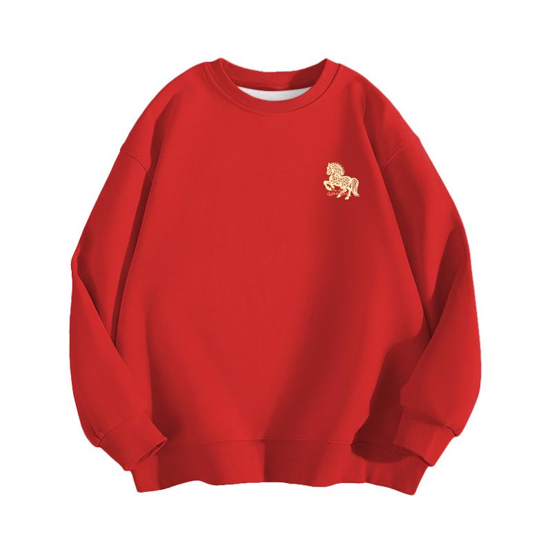 Guochao Men's Oversize Black Hoodie with Round Neck - Warm, Thick, Plus Size for Spring and Autumn.