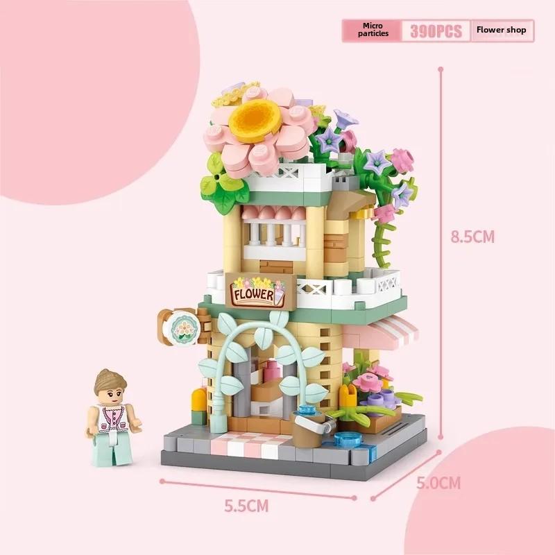 

Строительные блоки Сцена с видом на город Кофейня Розничный магазин Архитектура Модель Сборка Игрушка Рождественский подарок для детей Not BOX